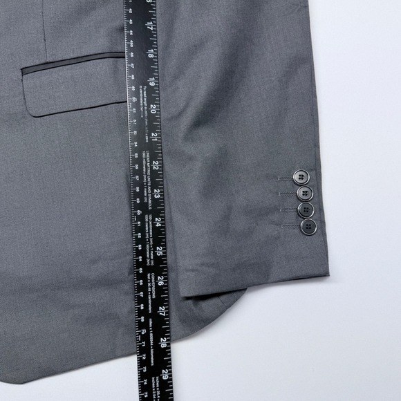 Men's Grey Shawl Collar Tuxedo Blazer Suit Jacket Size L - Picture 10 of 10